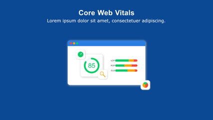 Core web vitals are standard metrics from search engines that help developers understand how users experience a web page. - obrazy, fototapety, plakaty
