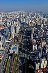 Vista aérea da avenida 23 de Maio. São Paulo
