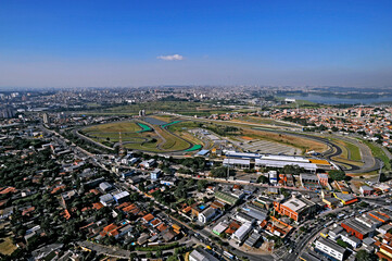 Vista aérea do autódromo de Interlagos. São Paulo.