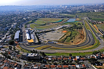 Vista aérea do autódromo de Interlagos. São Paulo.