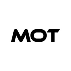 MOT letter logo design with white background in illustrator, vector logo modern alphabet font overlap style. calligraphy designs for logo, Poster, Invitation, etc.