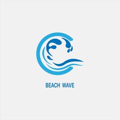Water wave icon vector illustration design logo