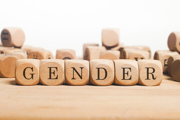 Gender Word Written In Wooden Cube