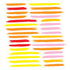 Yellow Watercolor Handwritten. Red Brushstroke Design. Brushes Background. Ink Background. Paintbrush Scratch. Paint Acrylic. Grungy Acrylic. Art Freehand. Set Japanese.