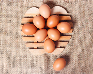 Eggs isolated on a bright background. Front photo. Egg wallpapers. Design, visual arts, minimalism. Egg templates. Organic chicken egg concept. Healthy organic food and diet concept. Focus blur.