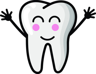 Teeth dental cute illustration set emoticon tooth icon sign. teeth illustration. tooth icon. smile teeth