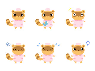 ナースのタヌキ　アイコンセット1