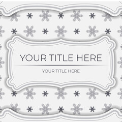 Light color postcard template with abstract ornament. Print-ready invitation design with mandala patterns.