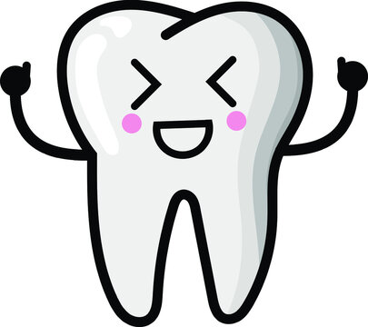 Teeth dental cute illustration set emoticon tooth icon sign. teeth illustration. tooth icon. smile teeth