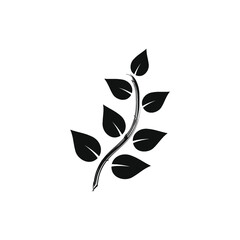 vector image of the stem and its leaves