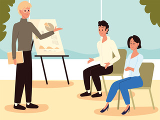 Fototapeta premium business coach man doing project