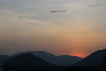 sunset in the mountains