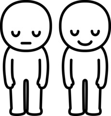 お辞儀するデフォルメキャラクター