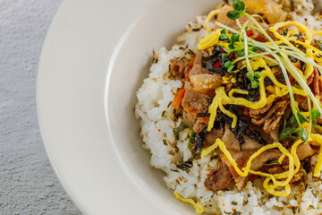 Korean style pork over rice, 'Jeyuk Deopbap'