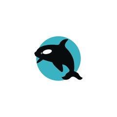 Fototapeta premium whale logo vector icon illustration template