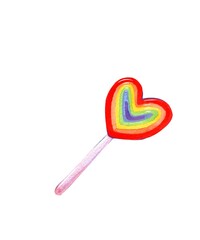 Watercolor clipart, LDBT rainbow colors. Handmade, cute illustration.