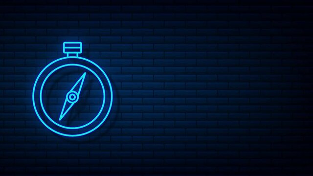 Compass icon. Flat navigation symbol. Motion graphics.