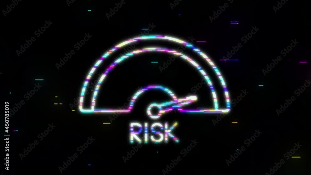 Poster risk icon on speedometer. high risk meter. motion graphics.