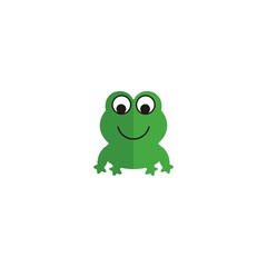 frog head smile vector logo or mascot frog illustration cartoon template