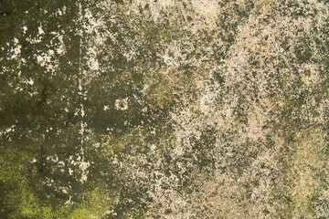 Raw outdoor old cement wall or concrete or plaster wall with stains and cracks for background and street floor texture or vintage background wallpaper.