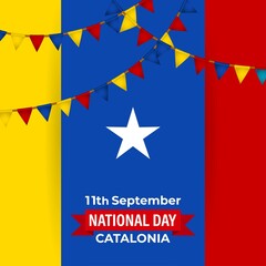 Vector illustration of happy national day- Catalonia