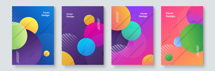 Colorful gradient flowing geometric pattern background texture for poster cover design. Minimal color abstract gradient banner template. Modern vector wave shape for A4 brochure