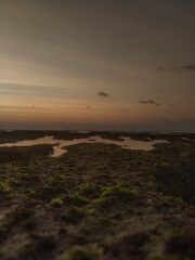 Puddle on the beach .Seashore on the balangan beach in Bali island, Indonesia