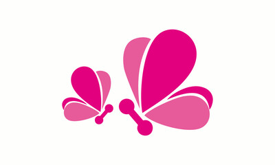 pink butterfly on white background