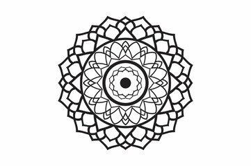 Circular pattern in the form of a mandala. Henna tatoo mandala. Mehndi style. Decorative pattern in oriental style. Coloring book page.