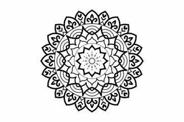 Circular pattern in the form of a mandala. Henna tatoo mandala. Mehndi style. Decorative pattern in oriental style. Coloring book page.