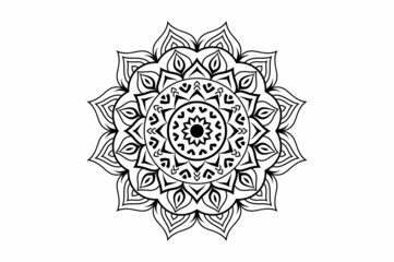 Circular pattern in the form of a mandala. Henna tatoo mandala. Mehndi style. Decorative pattern in oriental style. Coloring book page.