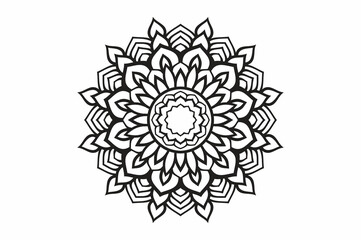 Circular pattern in the form of a mandala. Henna tatoo mandala. Mehndi style. Decorative pattern in oriental style. Coloring book page.