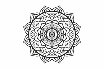 Circular pattern in the form of a mandala. Henna tatoo mandala. Mehndi style. Decorative pattern in oriental style. Coloring book page.