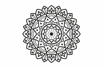 Circular pattern in the form of a mandala. Henna tatoo mandala. Mehndi style. Decorative pattern in oriental style. Coloring book page.