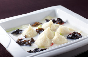 Delicious Chinese cuisine, agaric meatball soup
