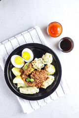 Siomay a dumpling traditional Indonesian food with peanut sauce. 