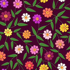 Fototapeta na wymiar seamless floral pattern vintage retro style