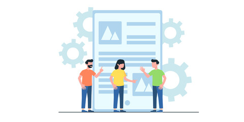 Generating New Business Ideas, Searching Problem Solution, Developing Company Strategy Flat Vector Concept with Businesspeople Team, Employees Collecting Successful, Innovation Ideas Illustration
