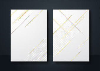 Abstract gold lines on white background for business