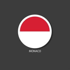 Monaco flag vector circle shape.
