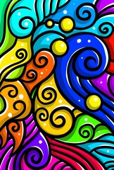 Drawing skull colour ornment