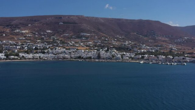 Paroikia in Paros island in Greece aerial view