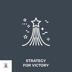 Strategy Related Vector Thin Line Icon. Isolated on Black Background. Editable Stroke. Vector Illustration.