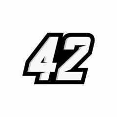 Racing number 42 logo on white background
