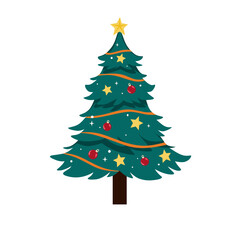 christmas tree isolated on white