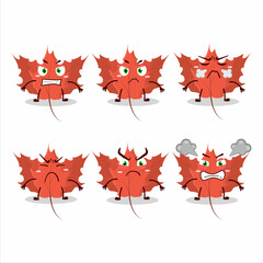 Autumn blaze maple cartoon character with various angry expressions