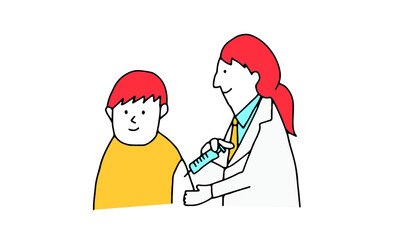 ワクチンの注射を受ける男性