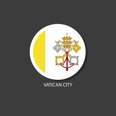 Vatican City flag vector circle shape.