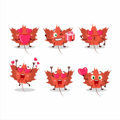 Autumn blaze maple cartoon character with love cute emoticon