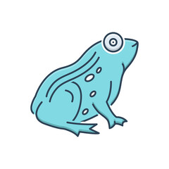 Color illustration icon for frog
